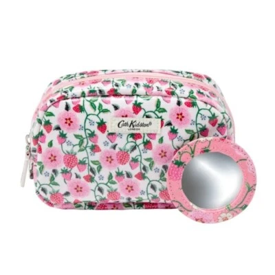 Cath Kidston Make Up Bag with Mirror - Strawberry - BNWT