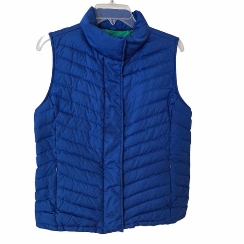 Talbots Vest Womens Medium Blue Pockets Duck Down Feather Fill Quilted Puffer - Picture 12 of 13