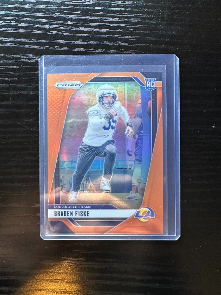 Braden Fiske 2024 Panini Prizm Orange Prizm Rookie /249 SP #310 Rams