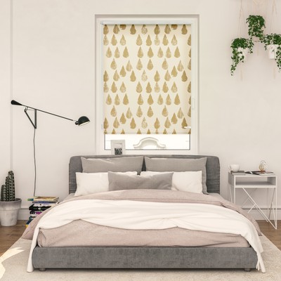Lichtblick Rollo Klemmfix, ohne Bohren, Verdunkelung, Golden Drops  Gold