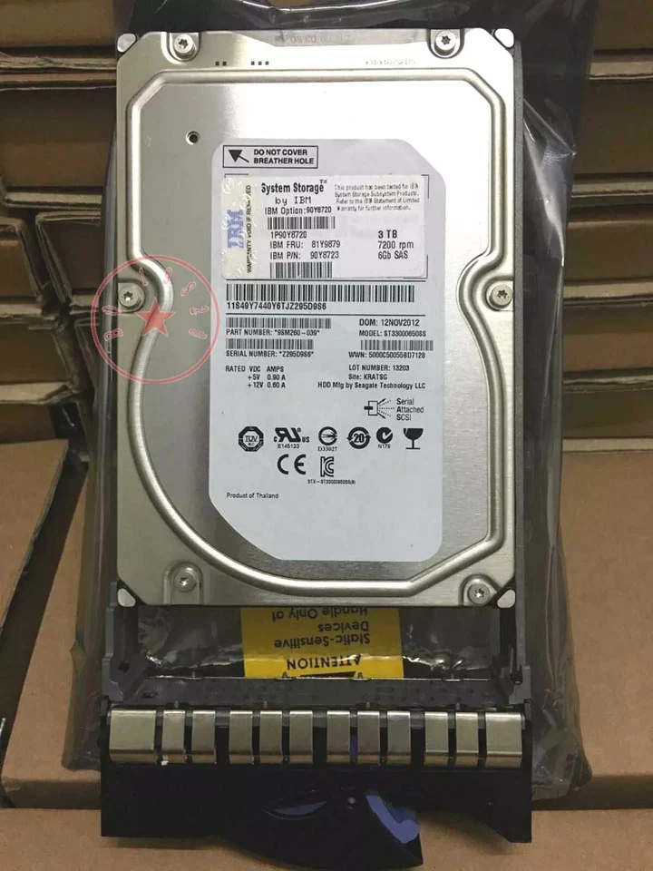 IBM 3TB Disque Dur HDD 7200 Rpm 6gb SAS Nl 3.5 " 81Y9879 90Y8723 90Y8720 - Image 3 of 3