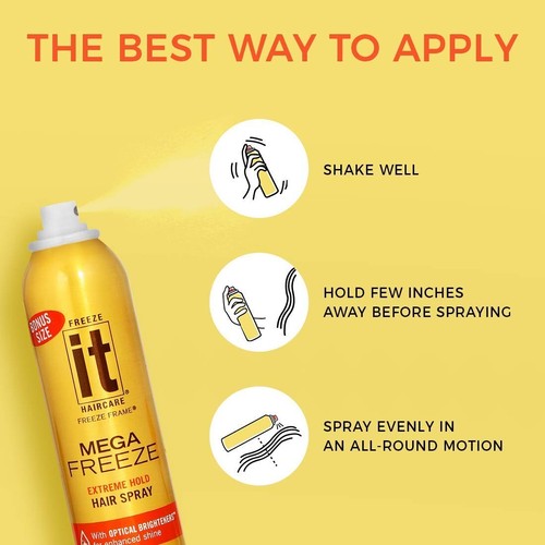 IT Haircare MEGA Freeze Extreme Hold Hair Spray | 7.75 Oz. | Vitamin B5 & Hydrol - Picture 2 of 4