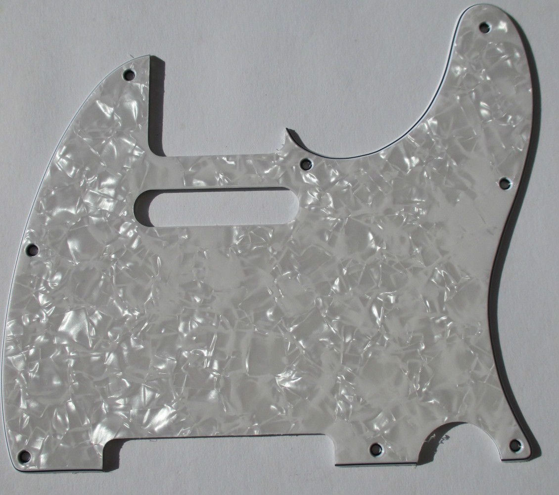 Scratchplate Pickguard Strat Perlweiß Perl Weiß Dreilagig HSS Fräsungen