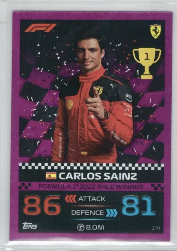 2023 Topps Turbo Attax F1 Formula 1 Race Winner Pink #270 Carlos Sainz