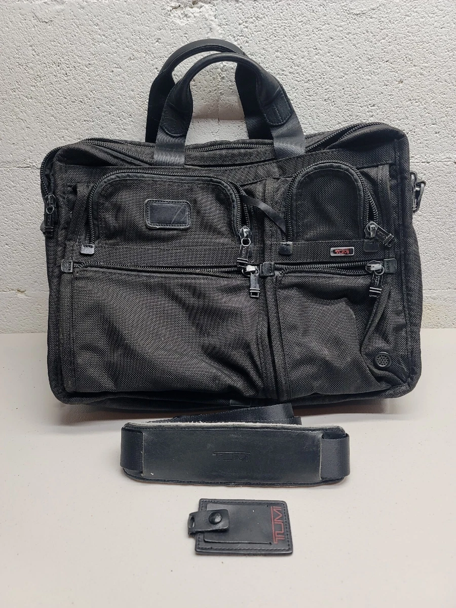 TUMI Alpha Large Expandable 26160DH Men's Briefcase Black Organizer Computer Bag