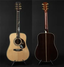 All Solid Wood Purple 41" D Type Acoustic Guitar Abalone Ebony Fingerboard