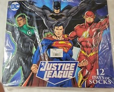 NEW Justice League 12-Pack 12 Days of Socks DC Comics Advent Calendar Sizes 6-12