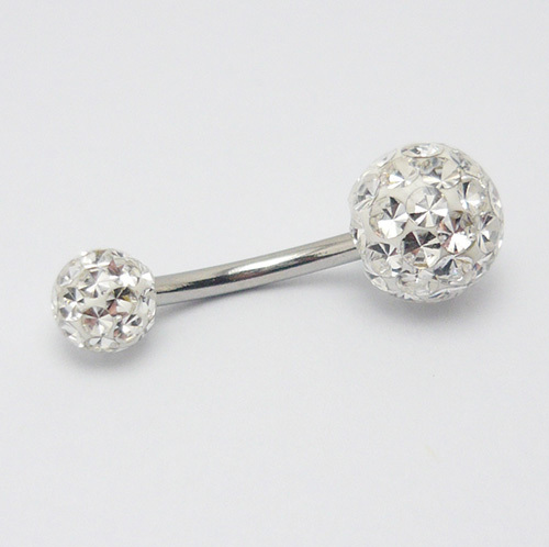 Bauchnabelpiercing Banane Kugel Ball Epoxy Ferido Glitzer Multi Stein - Bild 4 von 5