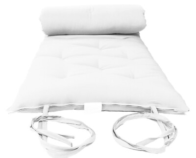 Full Japanese Floor Rolling Futon Mattresses, Cotton Pads 3 x 54 x 80, White