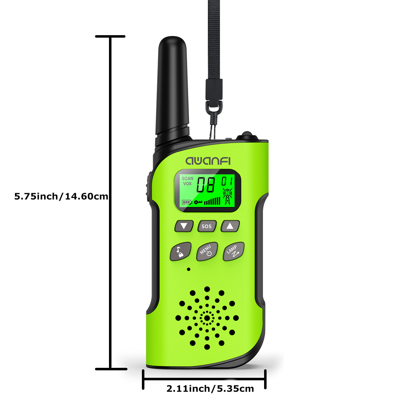 AWANFI Walkie Talkie Children's Set of 3, Walkie Talkie Rechargeable with Li-ion