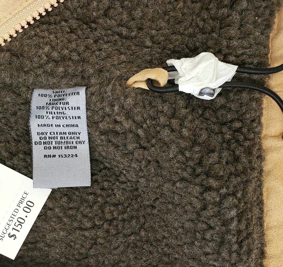 RAINFOREST Men's Micro Suede Faux Fur Sherpa Lined Vest Heritage Chamois Size L - Image 4 of 4