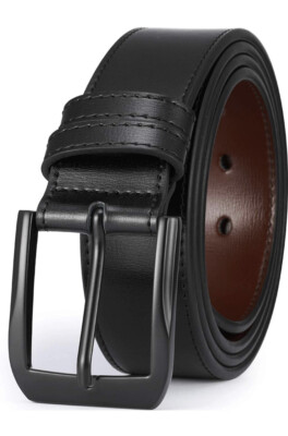 Beltox Fine Men s Casual Leather Jeans Belts 1 1/2  Wide 4MM Thick Alloy Prong B
