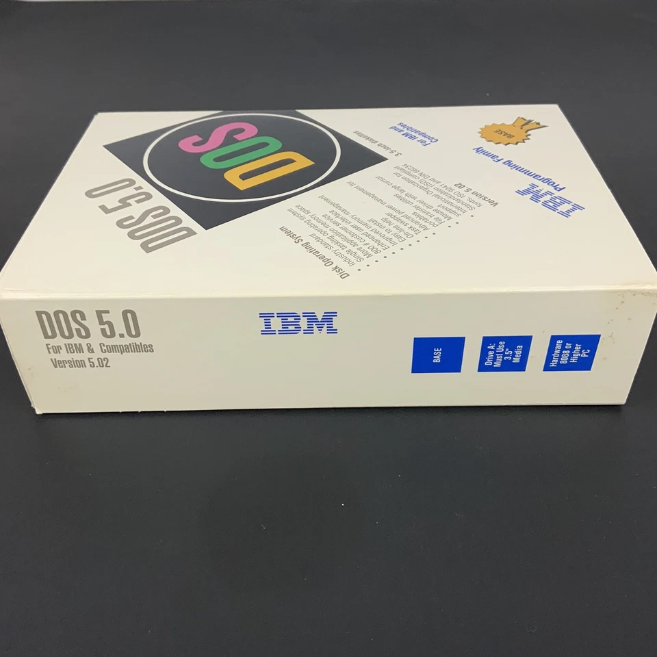Microsoft MS DOS 5.0 IBM 3.5 inch Diskettes IBM and Compatibles 1992 Open Box - Image 3 of 4