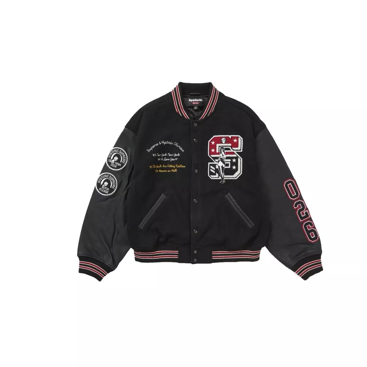 Veste universitaire Supreme Hysteric Glamour noire taille : XL