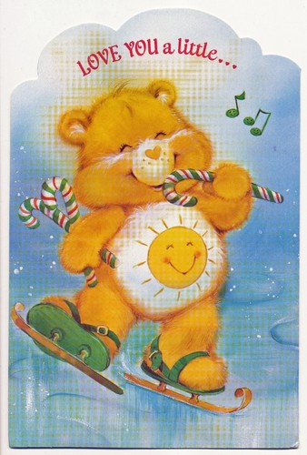 Care Bear Christmas card. New old stock - never used. American Greetings brand