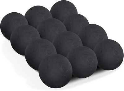 Ceramic Balls 4 In Set of 12 Round Stones gas Fire Pits or Fireplace Black