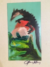 Very Pretty Painting Oil Expressionism On Cardboard 1960 Signature to Identify