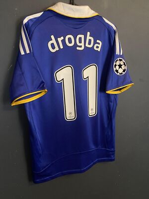 UEFA DIDIER DROGBA MENS FC CHELSEA 2008/2009 SOCCER FOOTBALL SHIRT
