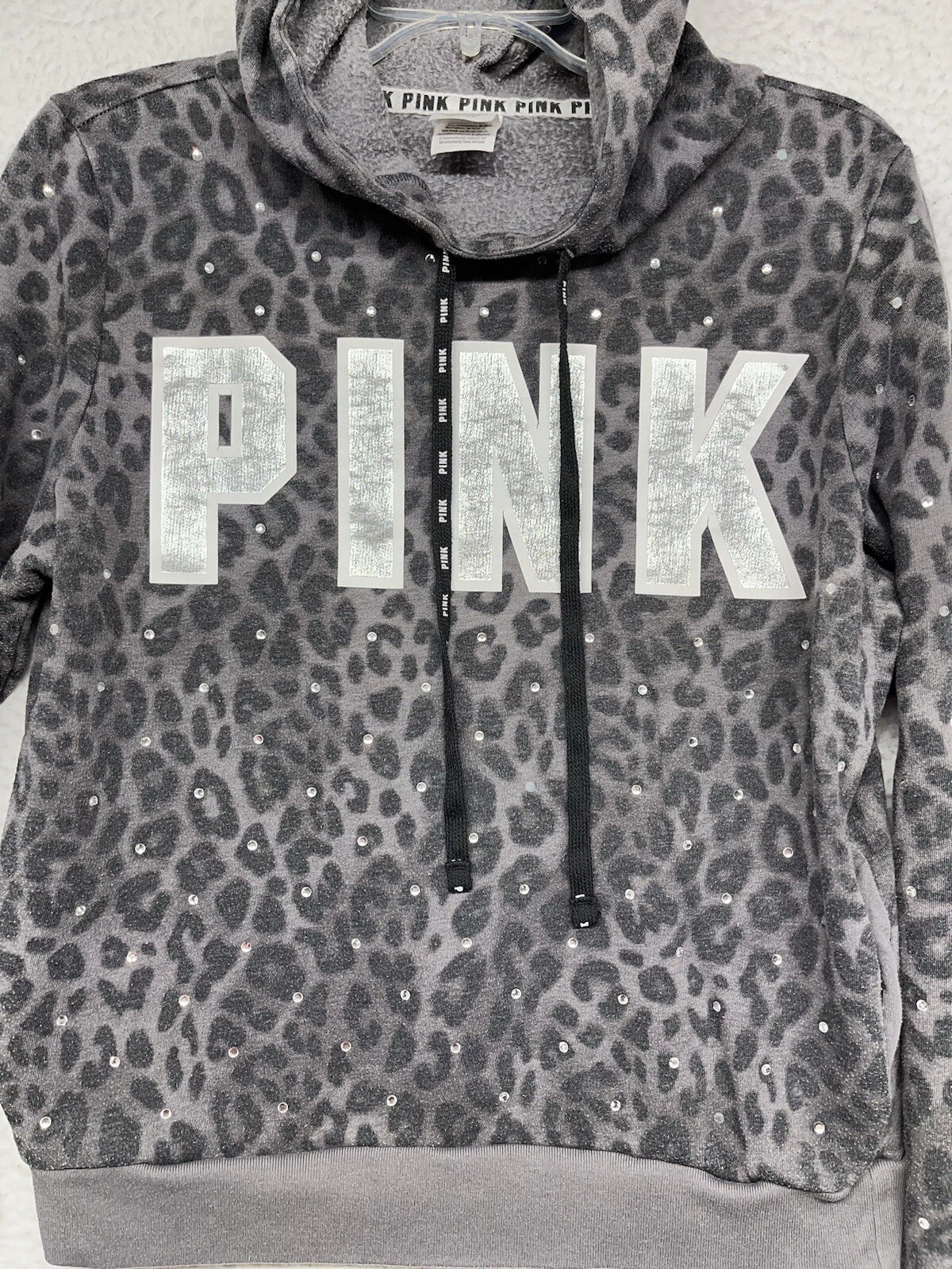 UNDERCOVER Felpa con cappuccio rosa Victorias Secret donna M grigio medio stampa ghepardo