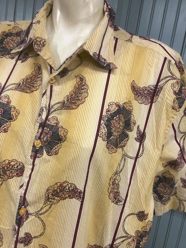 Havanera Mens Floral Stripe Paisley XXL India Cotton Shirt - Picture 2 of 6