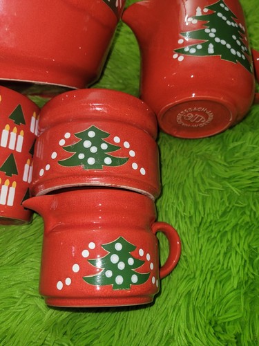 Vtg Waechtersbach West Germany Christmas Set of Mugs,Plates,bowl, 10 Pieces. - Picture 4 of 16