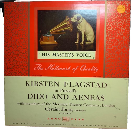 Dido & Aeneas PURCELL Victoria De Los Angeles Vinyl Record LP
