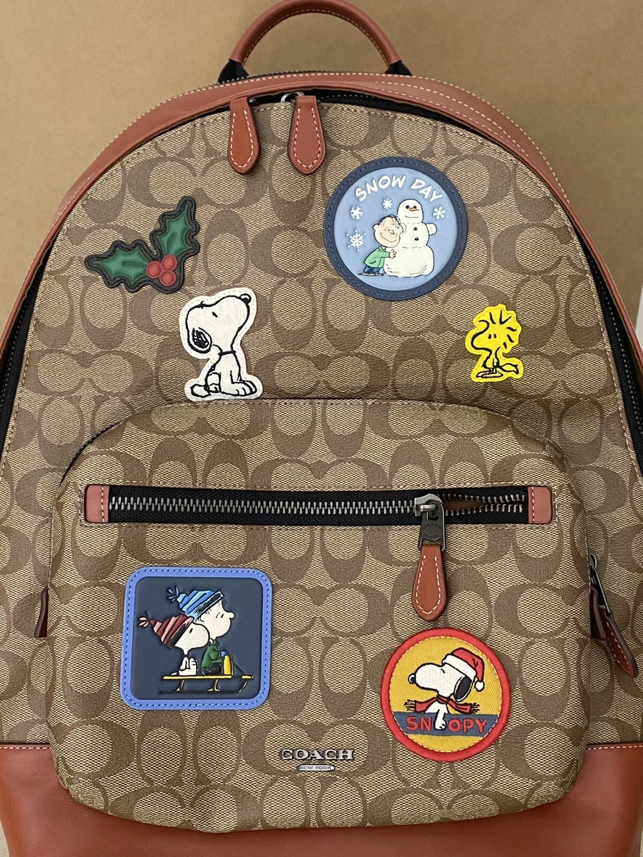 Coach X Peanuts CE487 West Backpack In Signature Canvas With
