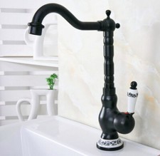 Oil Rubbed Bronze Single Handle Swivel Spout Kitchen Sink Basin Faucet Mixer Tap