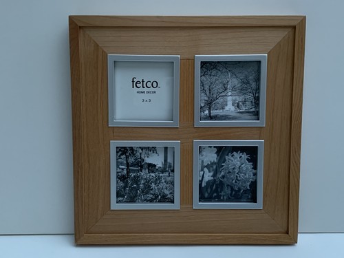 Fetco Home Decor Maple Silver Collage Wood Picture Frame Holds 4 3x3" Photos - Picture 2 of 9