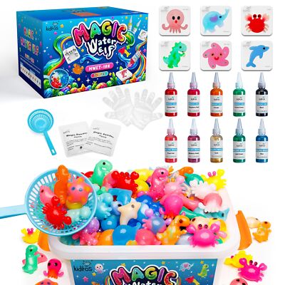 Magic Water Elf Toy Kit, Aqua Fairy Water Gel Kit With 10 Magic Gels, 6 Sea Arts
