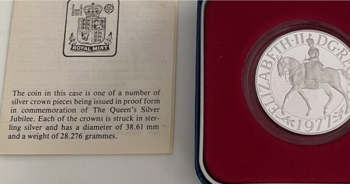 1977 Queen Elizabeth II Silver Jubilee Commemorative Crown DG.REG
