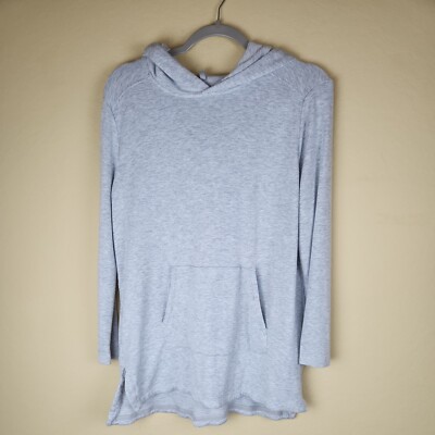 Lou Grey Women's gray 3/4 Sleeve Lounge soft Hoodie Sweatshirt Size M 