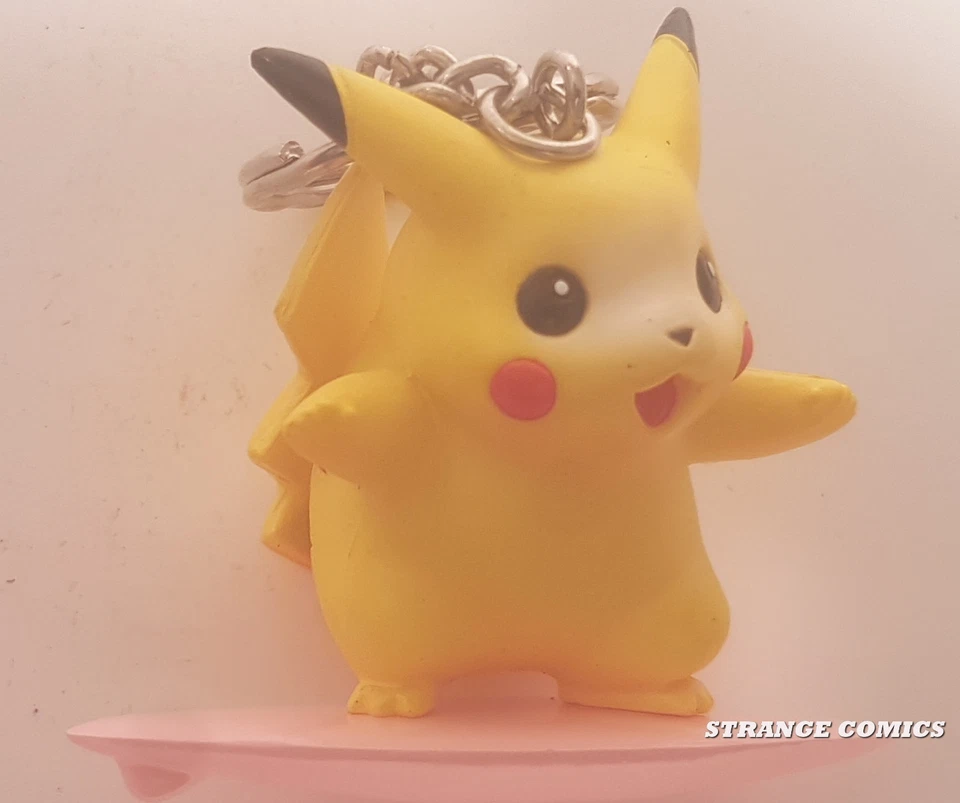 POKEMON SURFING PIKACHU PORTACHIAVI ORIGINAL TAKARA TOMY PVC 2" - Immagine 4 di 4