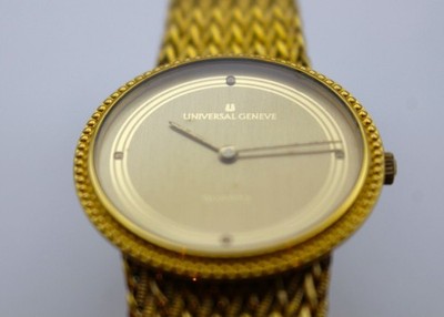 UNIVERSAL GENEVE Quartz Watch 543029 Champagne Gold Dial GF Mens