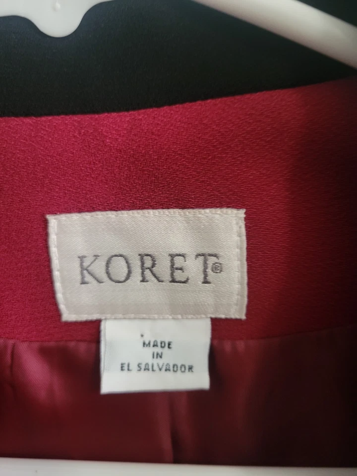 Blazer Koret Vintage Mujer 10 Granate Carrera Oficina Brillante Retro Academia Foto 2 de 4