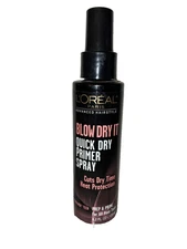 L'oreal Blow Dry It Quick Dry Primer Spray DISCONTINUED Heat Protection Prep NEW