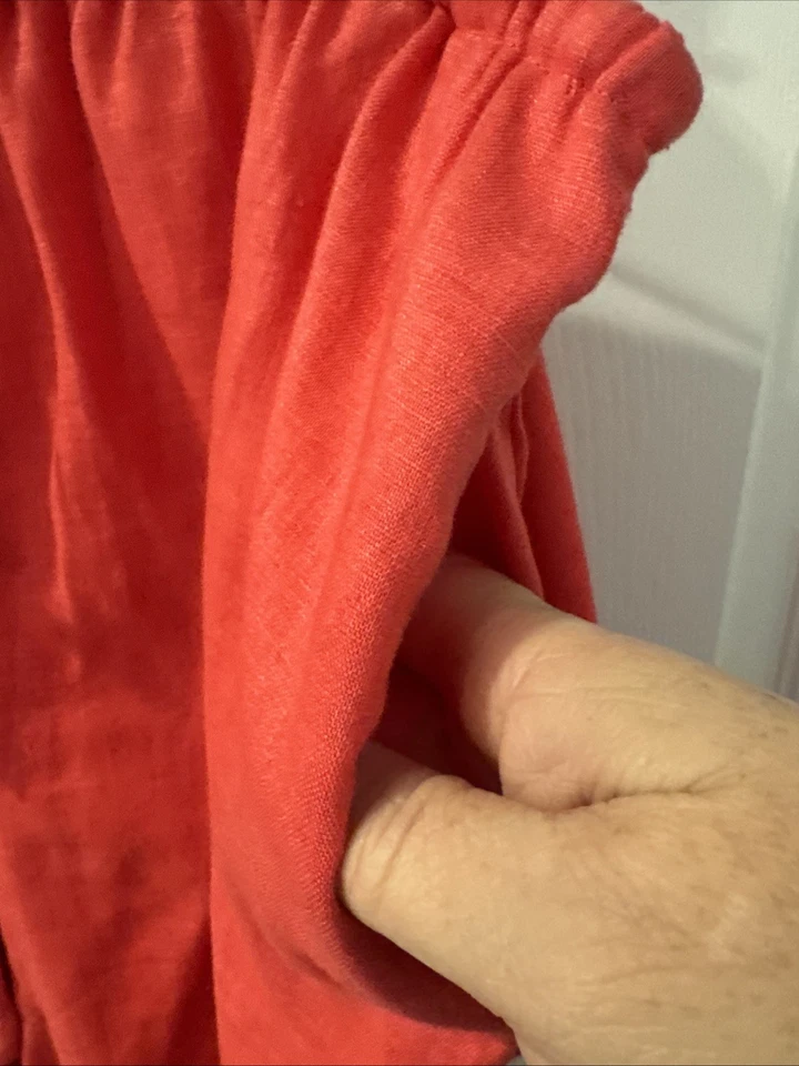 Pantalones cortos Josephine Chaus para mujer L de lino salmón (rosa-naranja) cintura 34-38 Foto 4 de 4