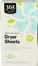 , Fabric-Softening Dryer Sheets, Unscented, 80 Count