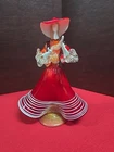 Vintage Murano Glass  Red Lady Figurine 10.5in