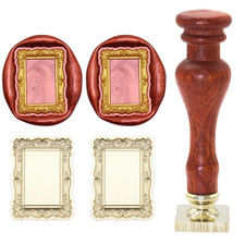 Frame Wax Seal Stamp, Great Detail 3D Embossed Relief Carving Head and Wood Hand