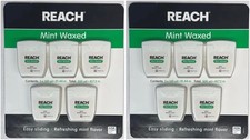 2 Johnson Johnson Reach Mint Waxed Dental Floss 5 Floss Pack 500yd Total Each