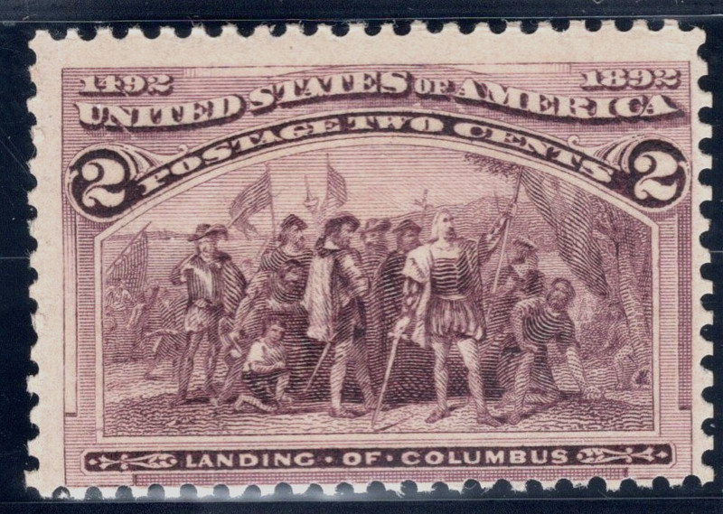 SC#231, 1893--2 Cent Columbian Comm., Brown-Violet, Mint, NH, OG