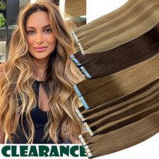 120g Russian Tape In 100 Real Remy Human Hair Extensions 18-24inch Highlight US