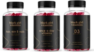 Black Girl Vitamins Look Good Feel Bundle   Hair Skin & Nails, Vitamin... 