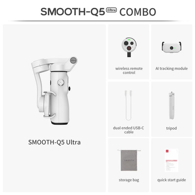 Zhiyun Smooth Q5 Ultra Combo 3-Axis Gimbal Stabilizer AI-Tracking Smartphone