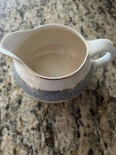 Vintage W.S. George Derwood China Derwood Creamer Pitcher~Roses w/Blue Trim