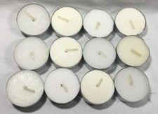 Tea light candles, unscented white, lot of 12, unbranded