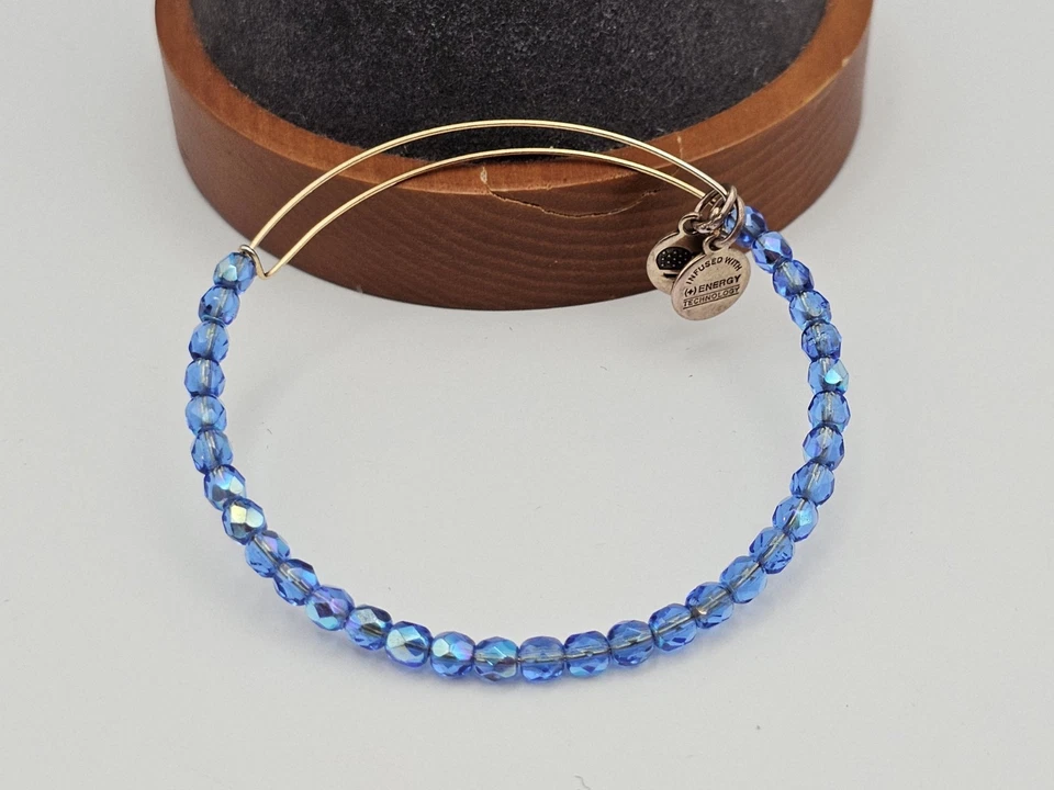 Pulseira Alex & Ani "Rock Candy" azul e dourada com miçangas ✨️⭐️⭐️⭐️ - Imagem 3 de 4