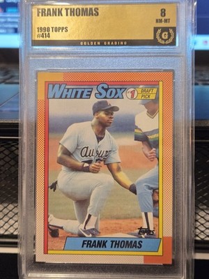 1990 Topps FRANK THOMAS ROOKIE Non Error Golden Grading GRADED NM-MT 8 White Sox
