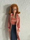 Vintage Mattel Fashion Queen Pretty Barbie 1962 w/ 1 Wig & Vintage Red Outfit